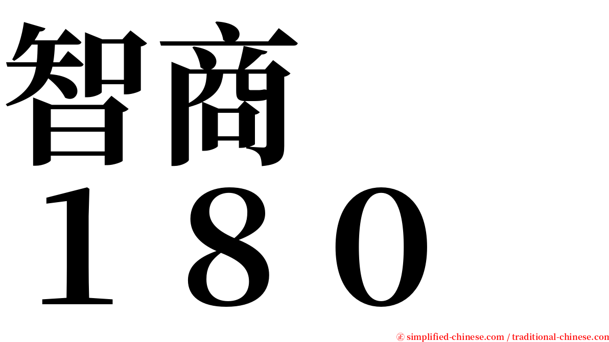 智商　　１８０ serif font